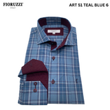 Fioruzzi  Art 51 Smart Casual  Shirt- Teal Blue 6