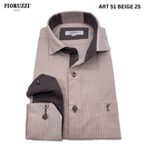 Fioruzzi  Art 51 Smart Casual  Shirt- Beige 25
