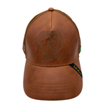 Arbiter Tan Leather Trucker Cap