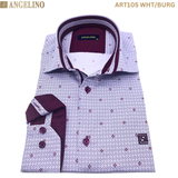 Angelino Art 105 White/Burg Formal Shirt