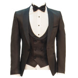 Ramzotti Poly Viscose 3 Piece Tuxedo Black & Rust