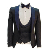 Ramzotti Poly Viscose 3 Piece Tuxedo Black & Navy