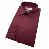 Angelino Slim Fit Burgandy Long Sleeve Shirt