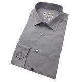 Angelino Slim Fit Grey Long Sleeve Shirt