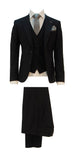 Hermose Wool Touch Trim 3 Piece Suit Black