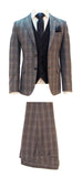 Hermose Wool Touch 3 Piece Suit Grey & Navy