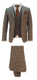 Hermose Wool Touch 3 Piece Suit Brown