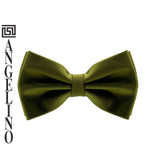 Angelino Olive Tea Bow Tie & Pocket Square Set