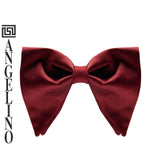 Angelino Burgandy Bow Tie & Pocket Square Set