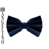 Angelino Dark Navy Bow Tie & Pocket Square Set
