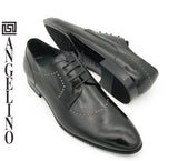 Angelino Black Stud Leather Lace Up Shoe