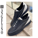 Angelino Panel Leather Sneaker-Dark Blue