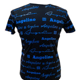 Angelino Blue And Black Graffito Tee Shirt