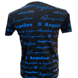 Angelino Blue And Black Graffito Tee Shirt