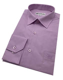 Angelino Lilac Cotton Satin Long Sleeve Lounge Shirt