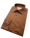 Angelino Slim Fit Chocolate Long Sleeve Shirt