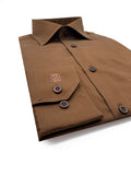 Angelino Slim Fit Chocolate Long Sleeve Shirt