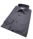 Angelino Slim Fit Grey Long Sleeve Shirt