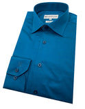 Angelino Slim Fit Teal Blue Long Sleeve Shirt
