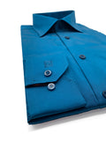 Angelino Slim Fit Teal Blue Long Sleeve Shirt