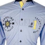Angelino Sky Blue Nautical Embroidered Long Sleeve Shirt