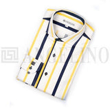Angelino White & Yellow Pencil Stripe Shirt