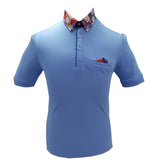 Bad Chemise Cotton Sky Blue Pique Cotton Fashion Golfer