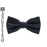 Angelino Navy & White Polka Dot Bow Tie & Pocket Square Set