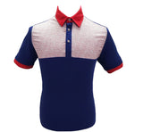 Ricardo Martinez Red/Navy Mixed Pique Fashion Golfer