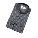 Angelino Black Dobby Surface Interest Long Sleeve Shirt