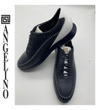 Angelino Panel Leather Sneaker-Dark Blue